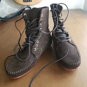 Jerome Dreyfuss Cheyenne brown suede moccasins like new, size 38 (US 7.5)